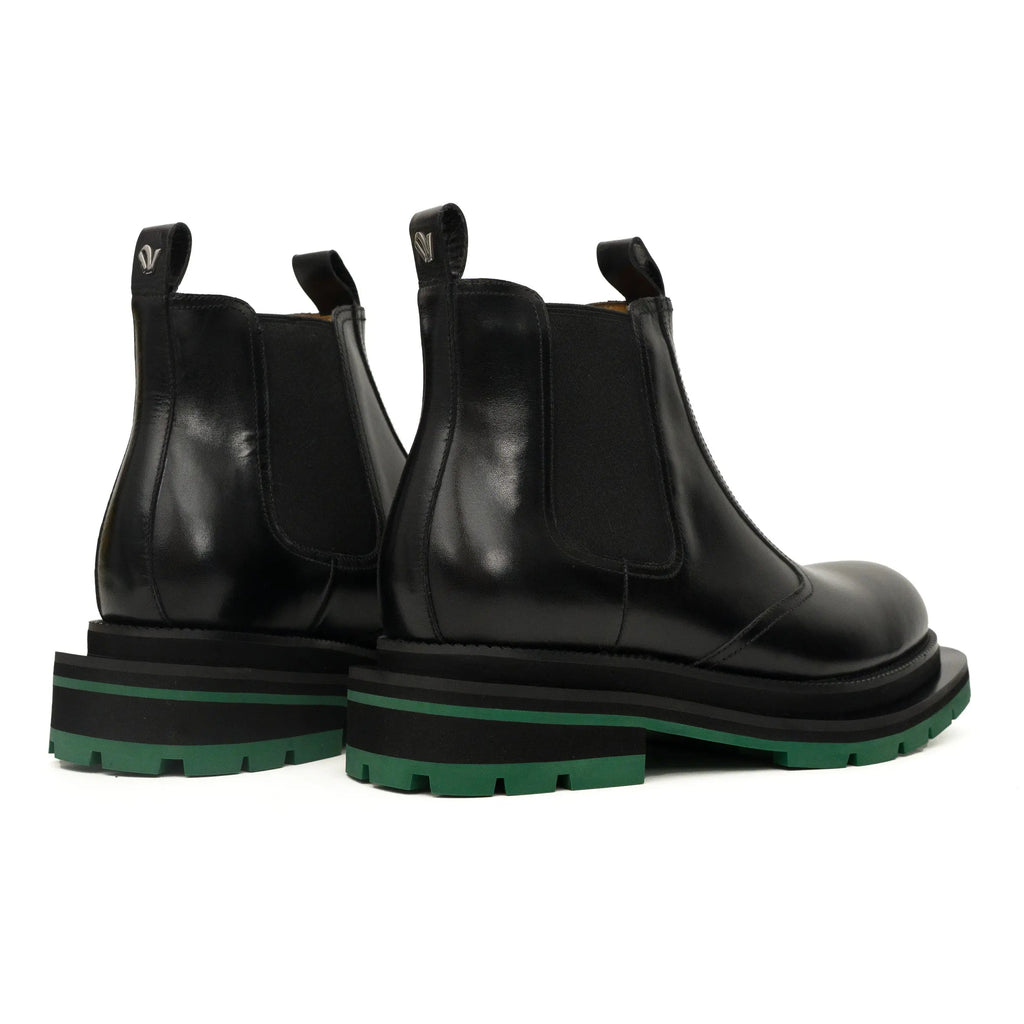 Black Green-Sole Chelsea Boots DIVINCH