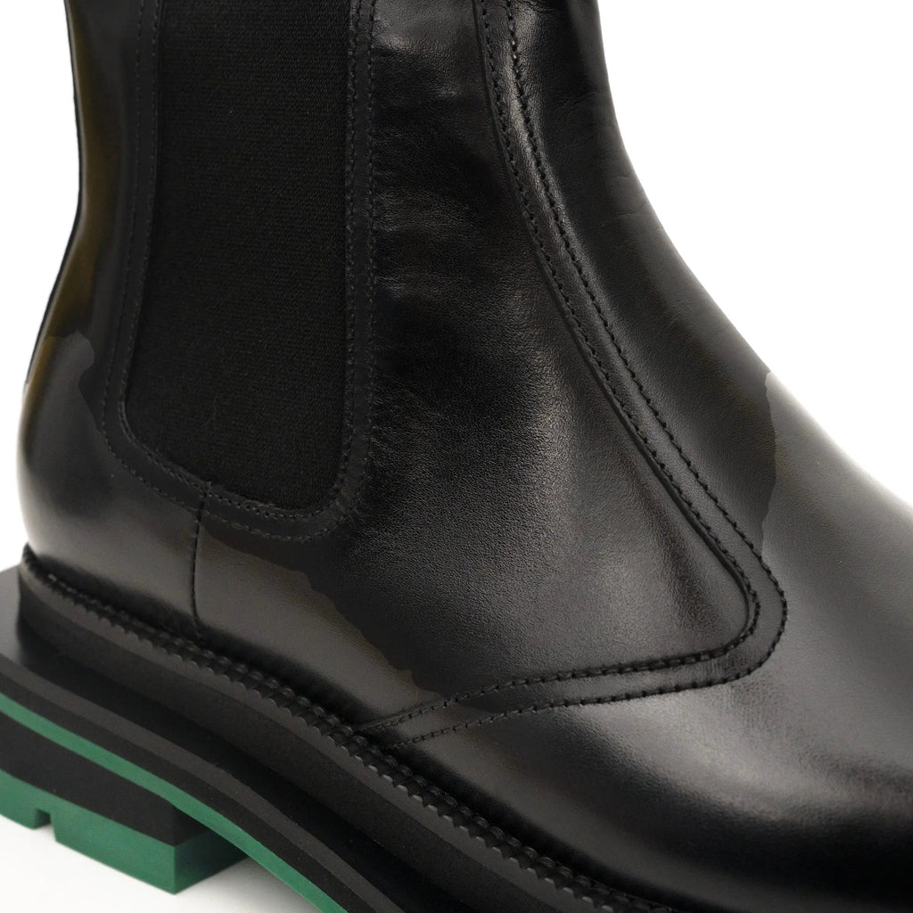 Black Green-Sole Chelsea Boots DIVINCH