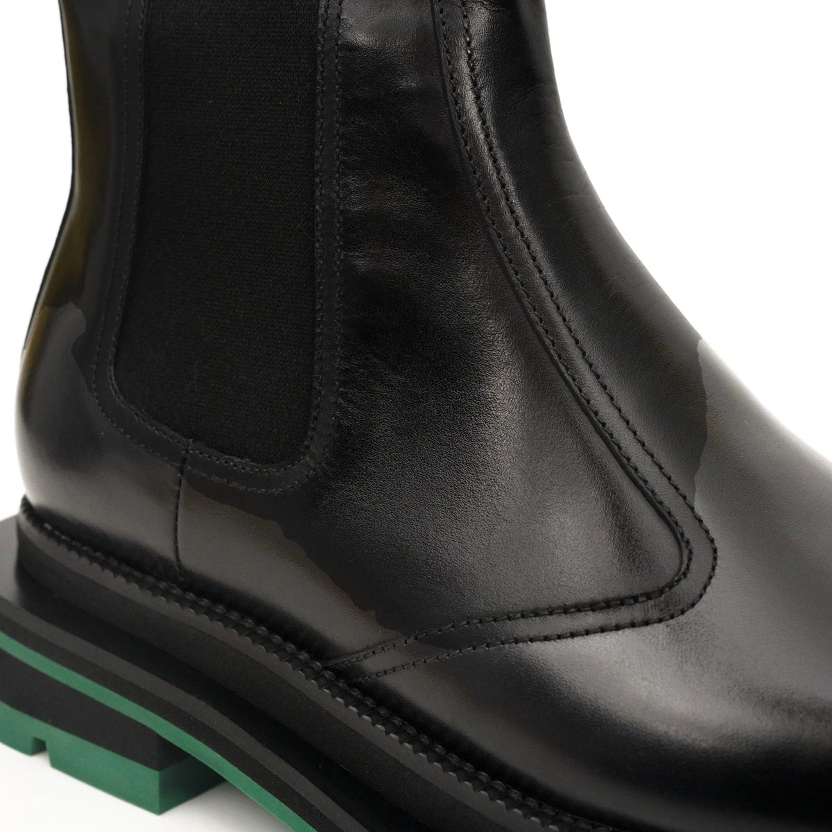 Black Green-Sole Chelsea Boots DIVINCH
