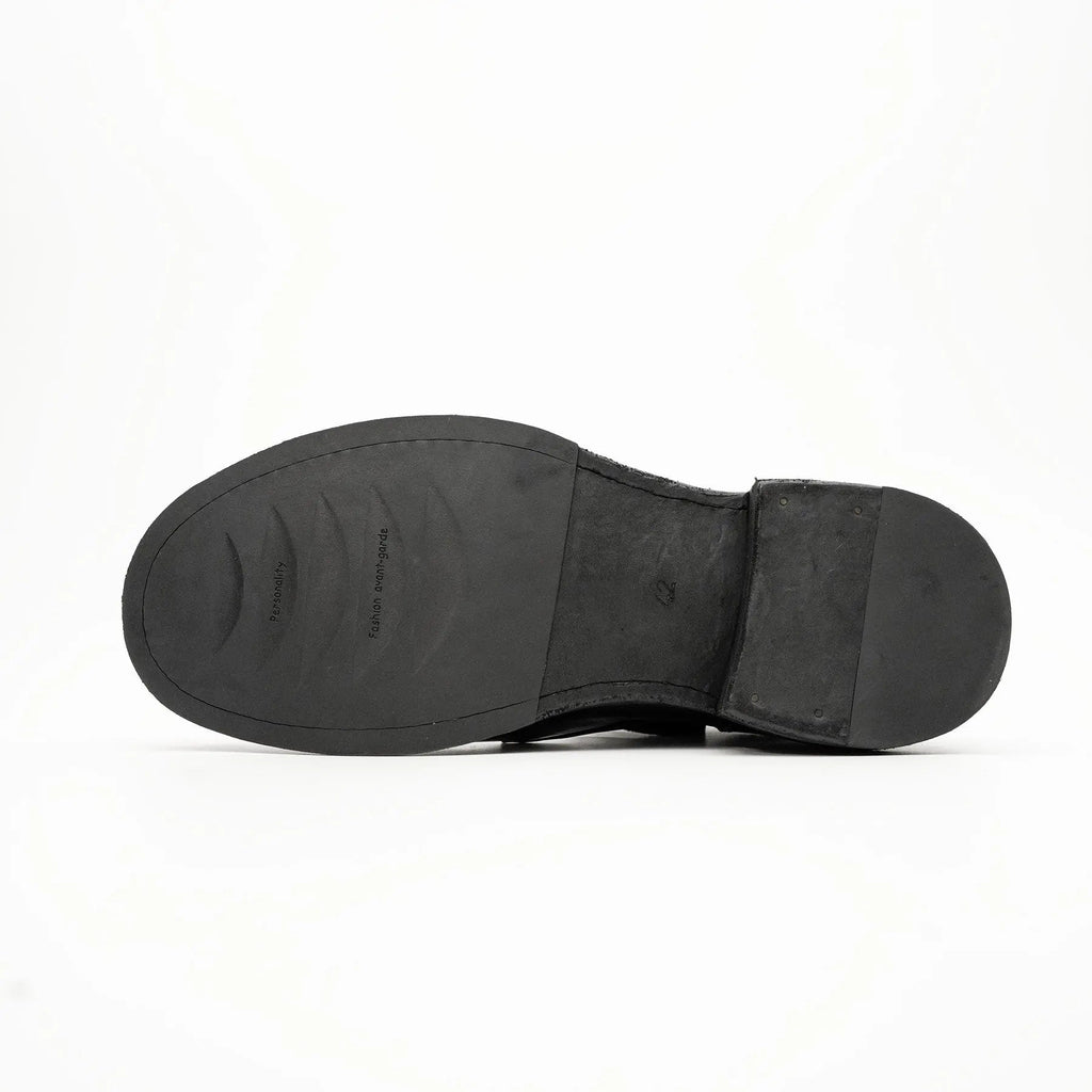 Black Horsehide Chukka Combat Boots DIVINCH