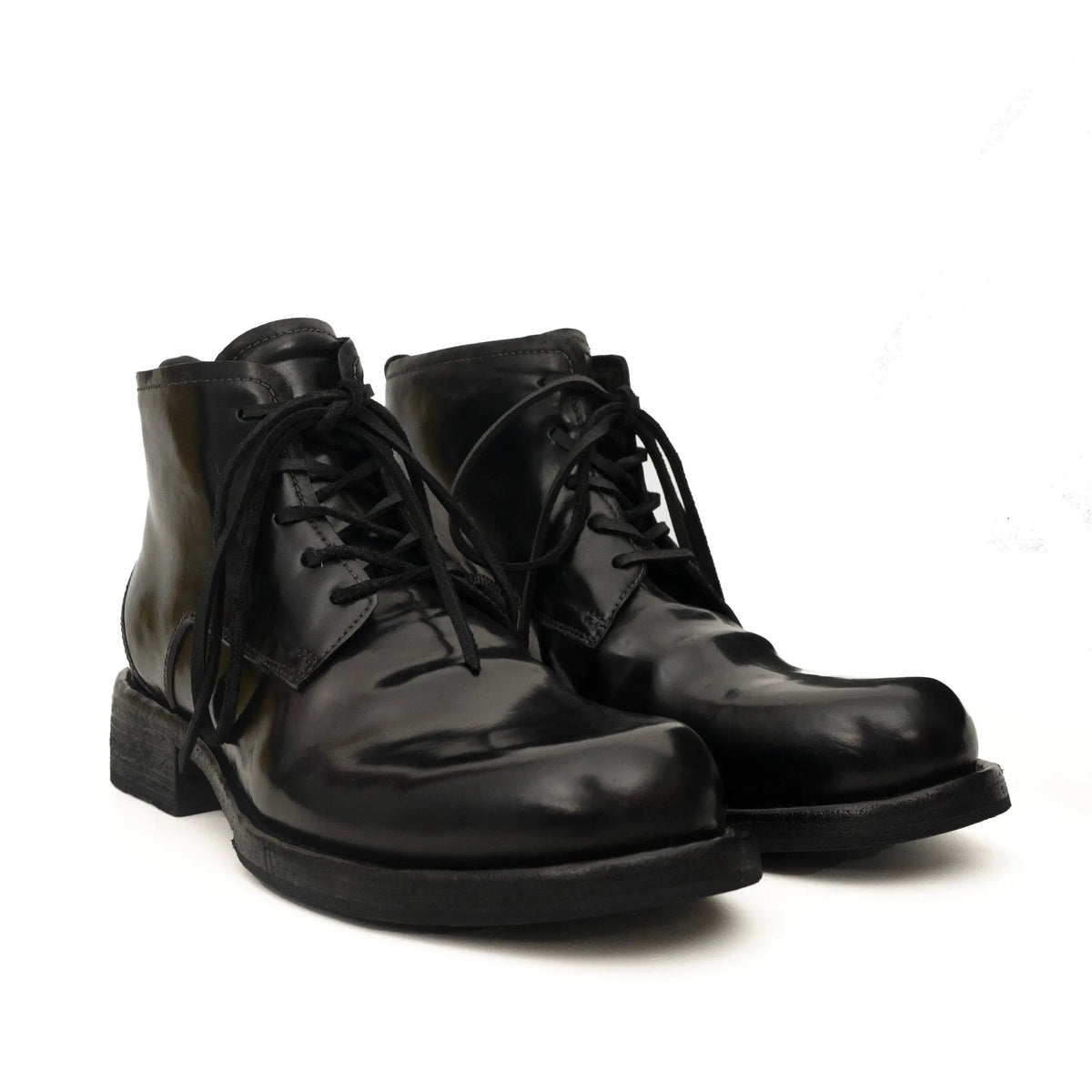 Black Horsehide Chukka Combat Boots DIVINCH