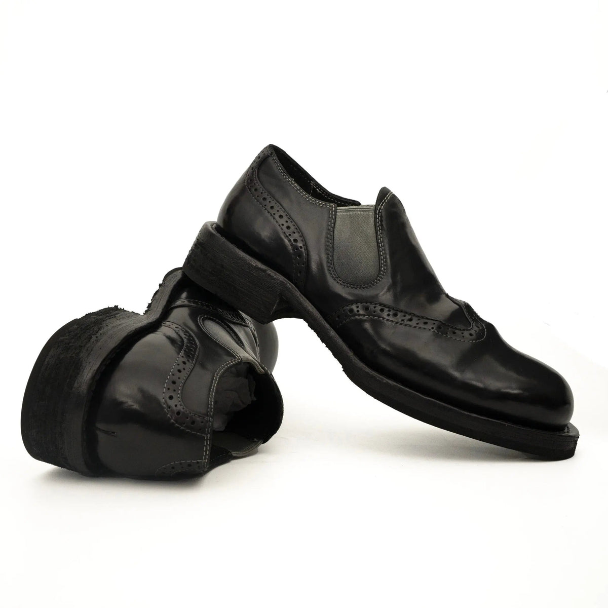 Black Horsehide Slip-On Loafers DIVINCH