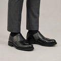 Black Horsehide Slip-On Loafers on-foot product photo