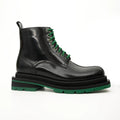 Black Lace-Up Boots with Green Sole DIVINCH