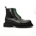 Black Leather Boots with Green Laces DIVINCH