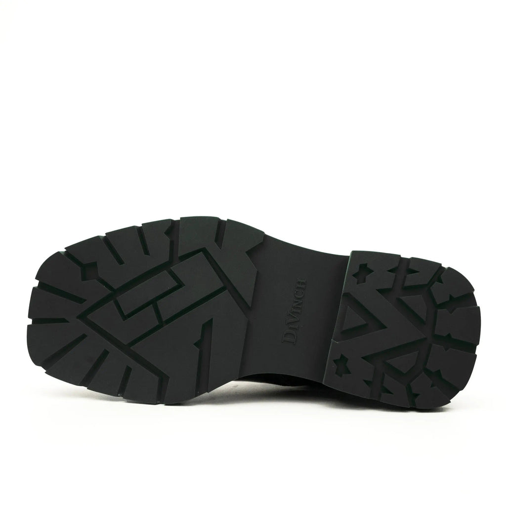 Black Leather Boots with Green Laces DIVINCH