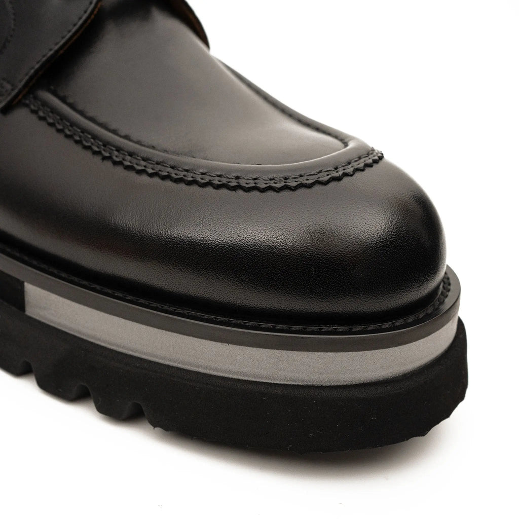 DIVINCH 6208B black leather lace-up ankle boots toe and sole detail