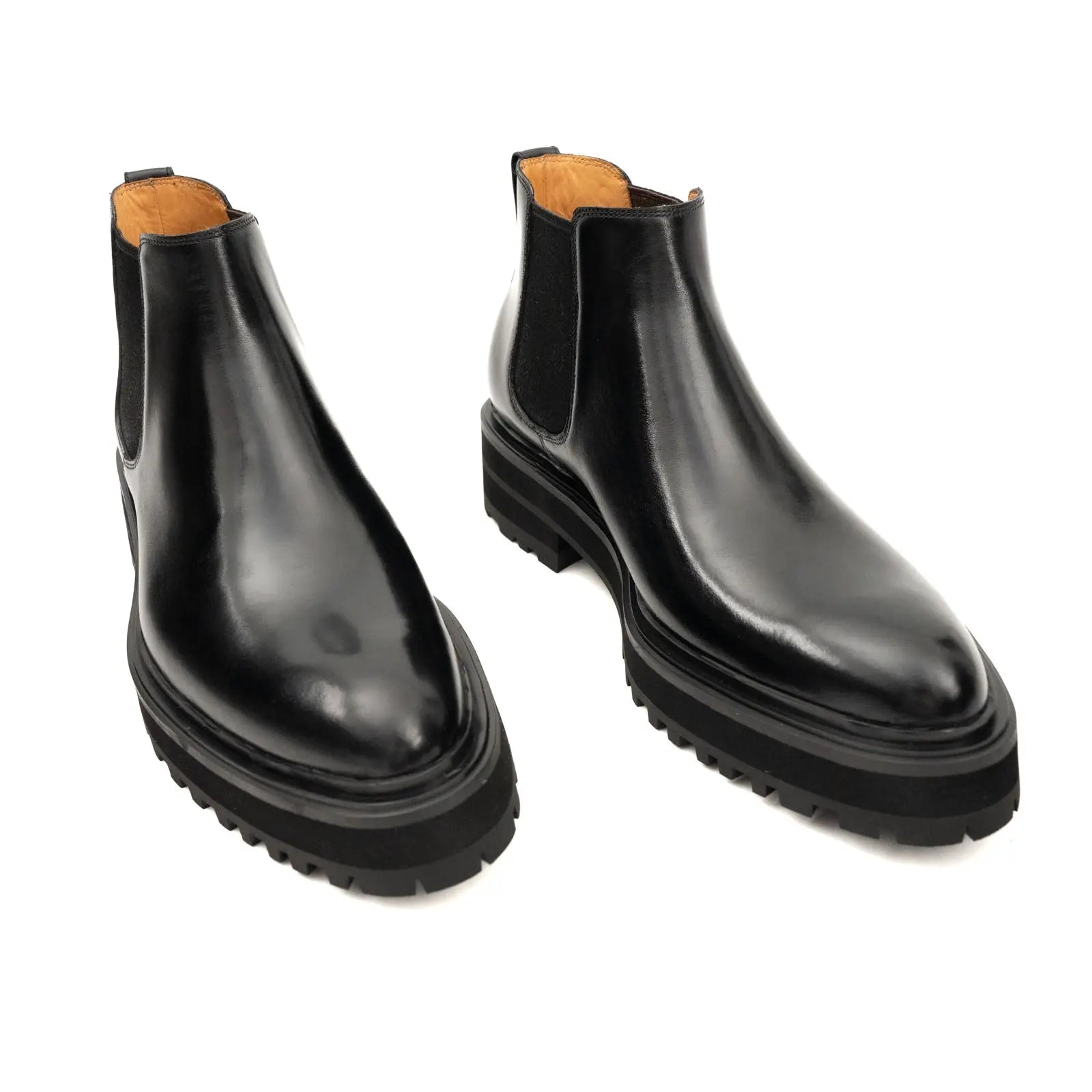 Black Leather Platform Chelsea DIVINCH