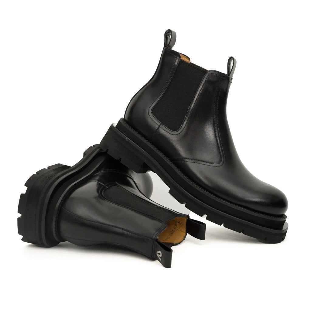Black Lug-Sole Chelsea Boots DIVINCH
