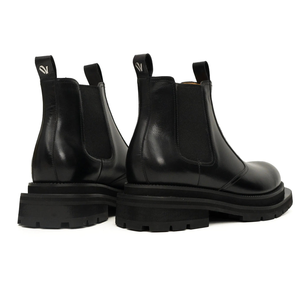 Black Lug-Sole Chelsea Boots DIVINCH