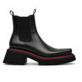 DIVINCH 5036B black lug sole Chelsea boots white background side view