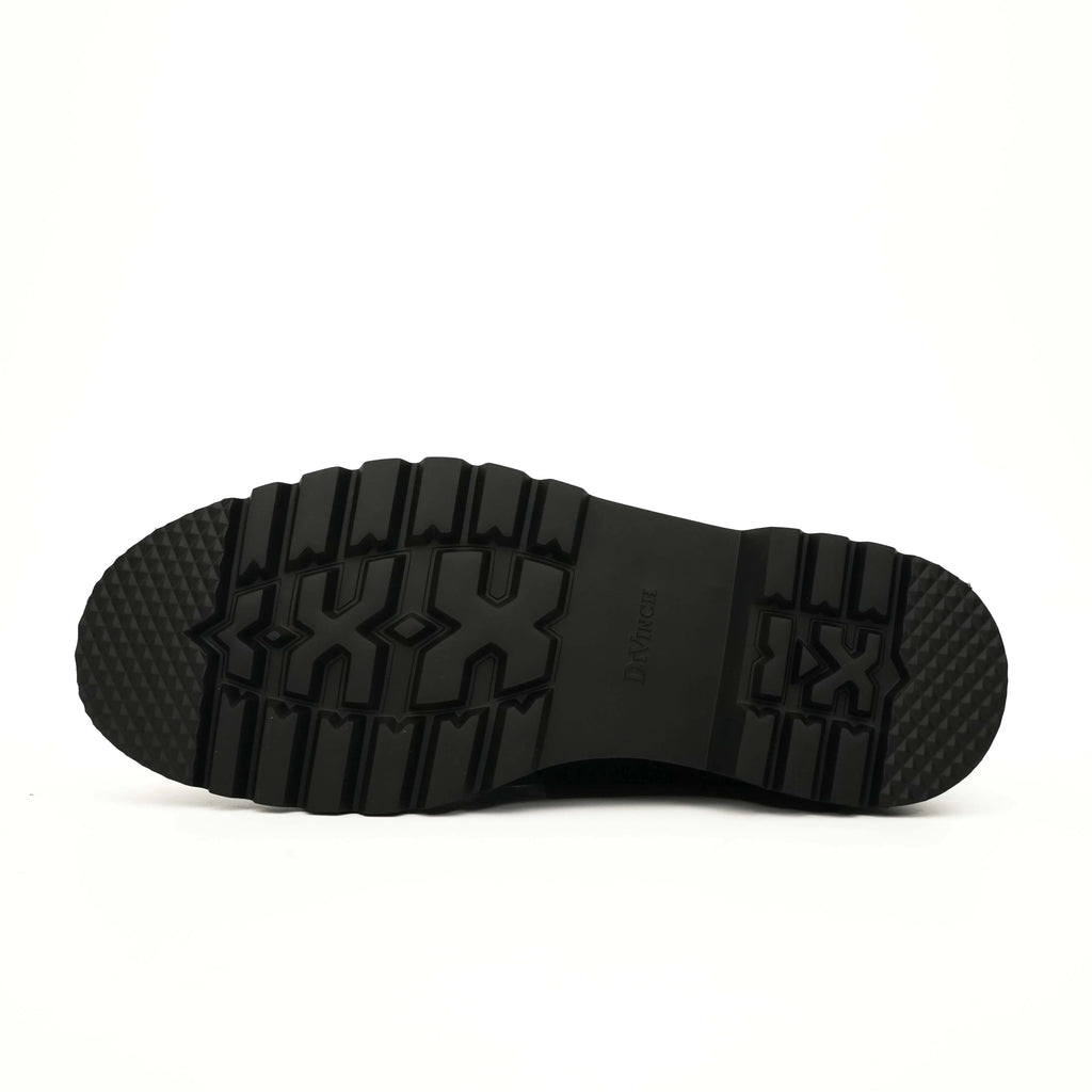 Black Patent Leather Lace-Up Boots DIVINCH