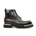 Black Patent Leather Lug Sole Boots DIVINCH