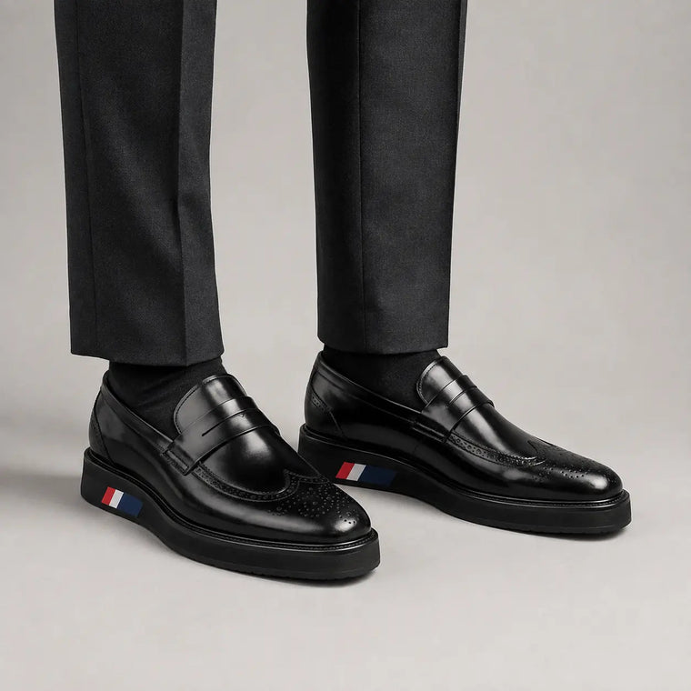 Black Glossy Platform Penny Loafer