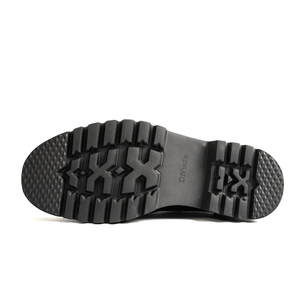Black Polished Leather Lug Sole Brogues Divinch