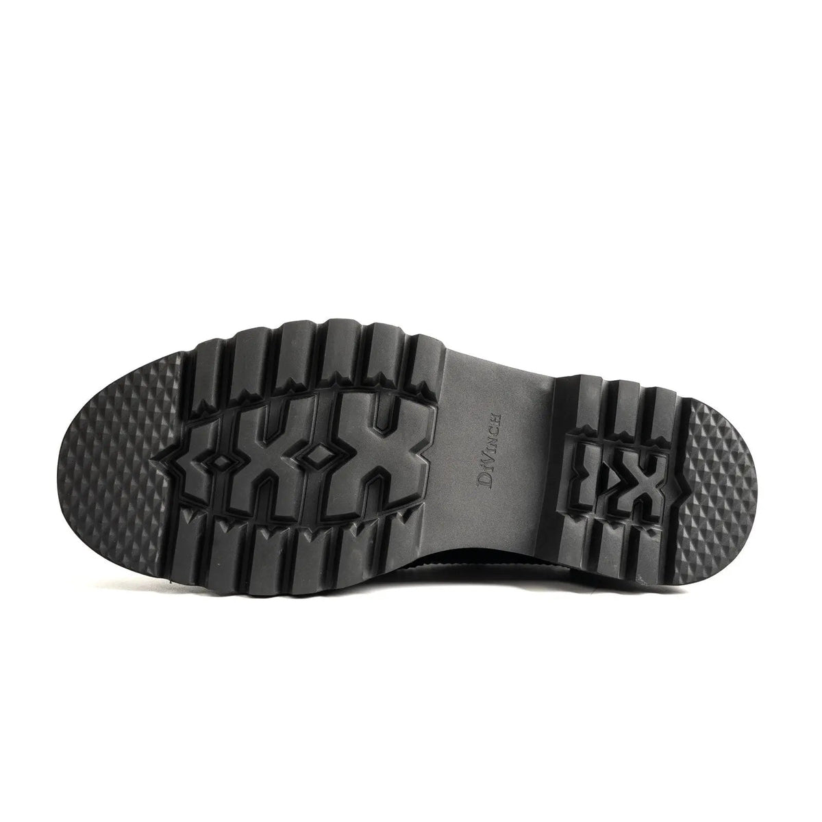 Black Polished Leather Lug Sole Brogues Divinch