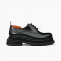 DIVINCH black polished lug sole derby side profile