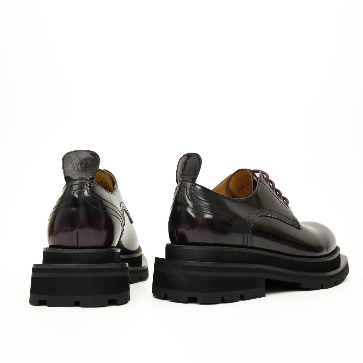 Black Purple Lug-Sole Derby Shoes DIVINCH