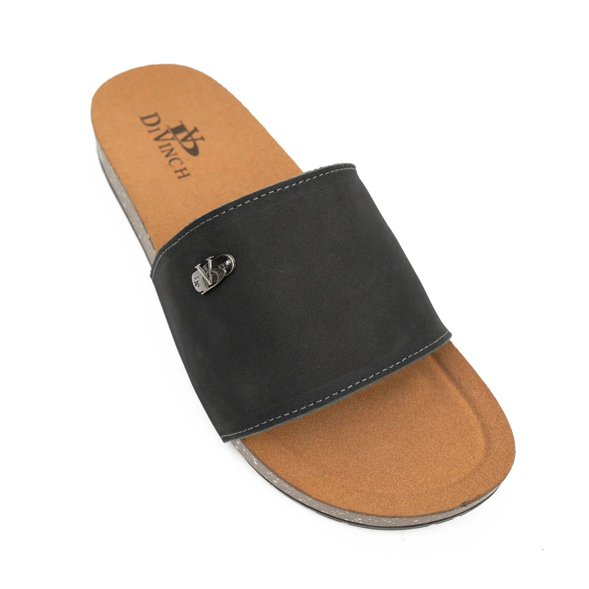 Black Single - Strap Slide Sandals DIVINCH