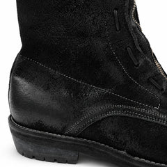 DIVINCH 5001B black textured boot heel and stitching detail