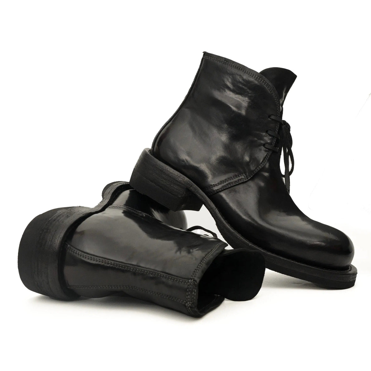 Black Washed Horse Leather Chelsea Boot DIVINCH