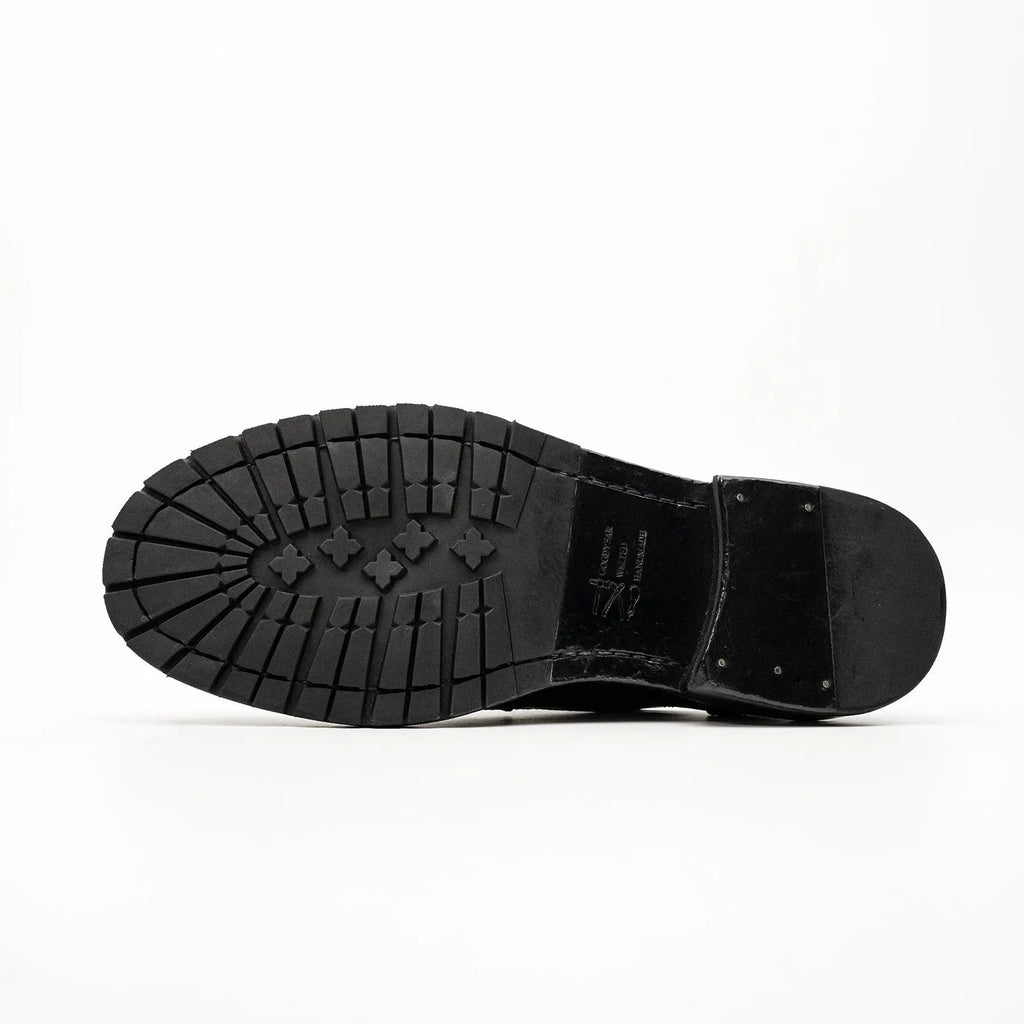 Black Washed Leather Brogue Derby DIVINCH