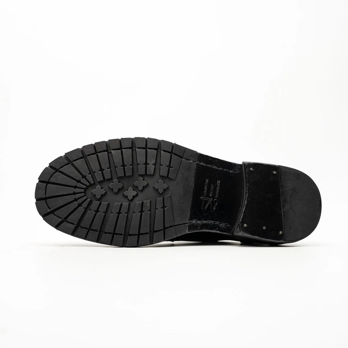 Black Washed Leather Brogue Derby DIVINCH