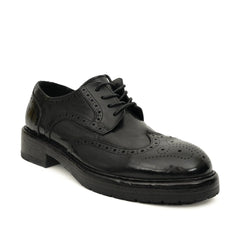 Black Washed Leather Brogue Derby DIVINCH