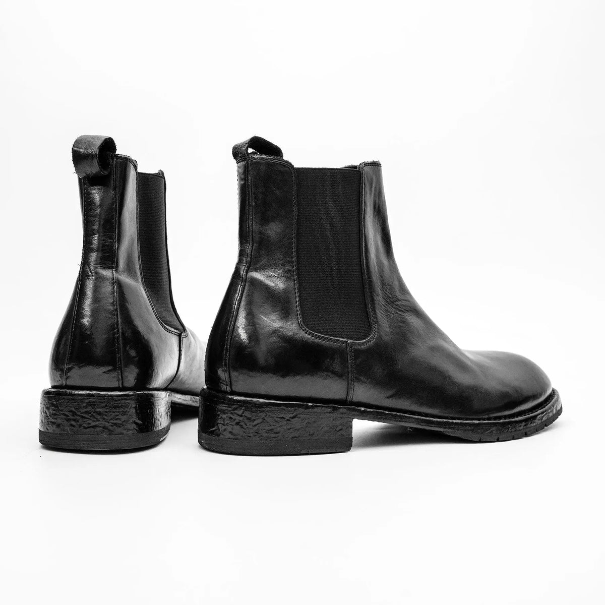 Black Washed Leather Chelsea Boot DIVINCH