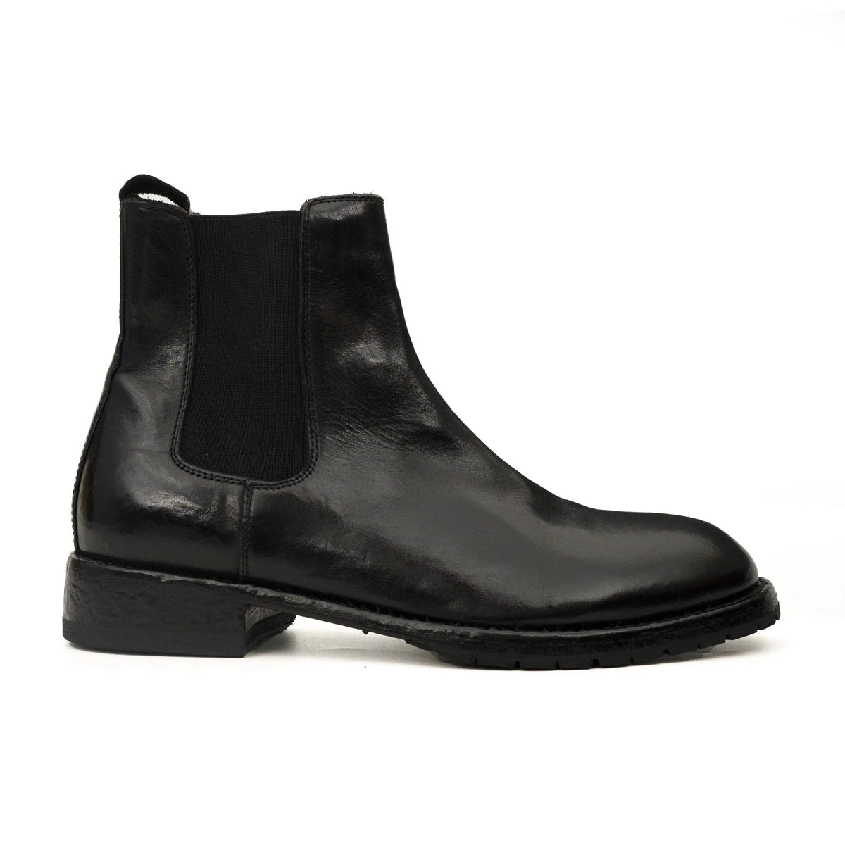 Black Washed Leather Chelsea Boot DIVINCH