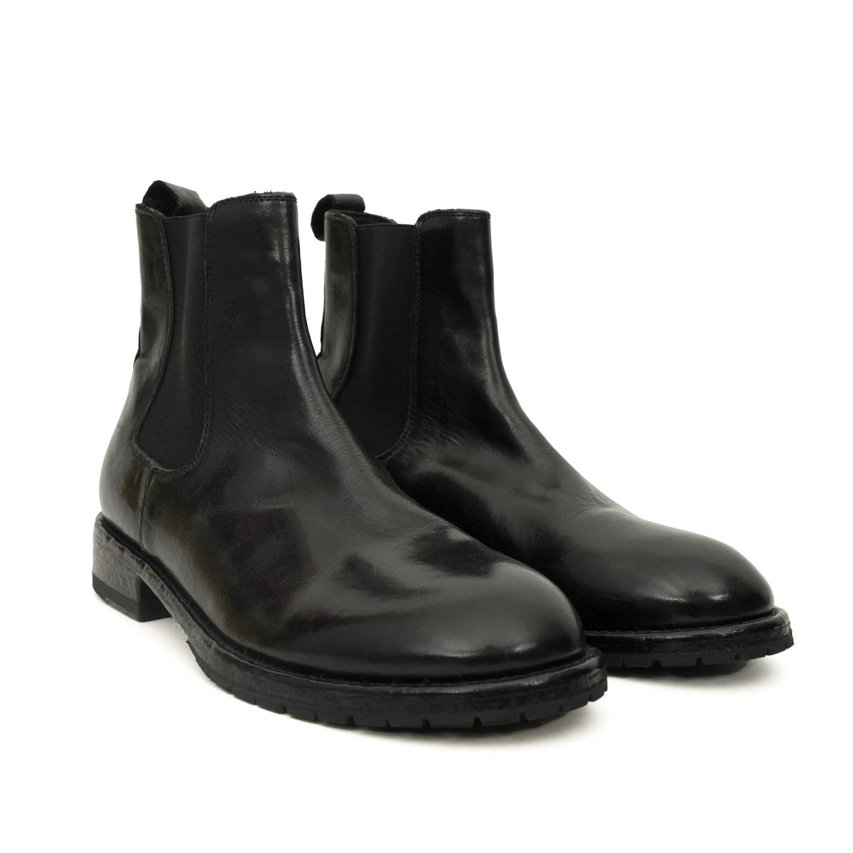 Black Washed Leather Chelsea Boot DIVINCH