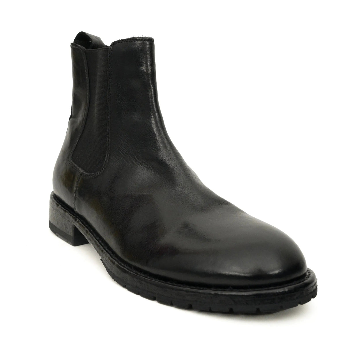Black Washed Leather Chelsea Boot DIVINCH
