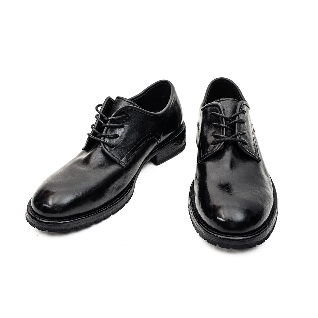 Black Washed Leather Derby DIVINCH