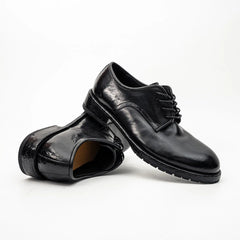 Black Washed Leather Derby DIVINCH