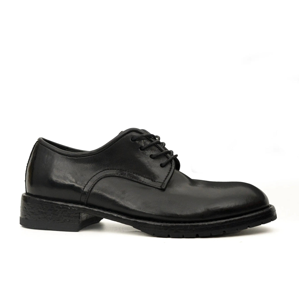 Black Washed Leather Derby DIVINCH