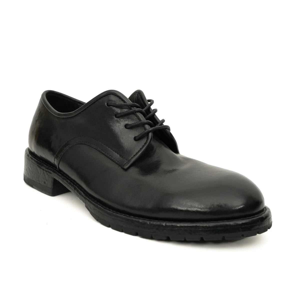 Black Washed Leather Derby DIVINCH