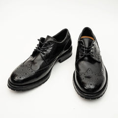Black Washed Leather Lug Derby DIVINCH