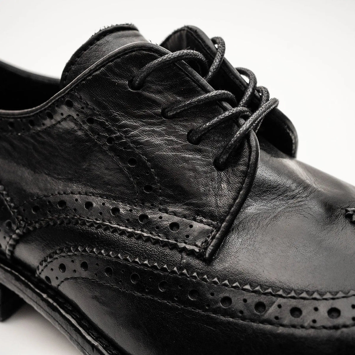Black Washed Leather Lug Derby DIVINCH