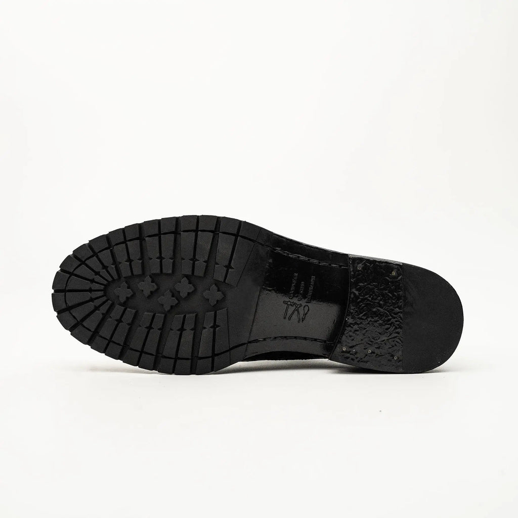 Black Washed Leather Lug Derby DIVINCH