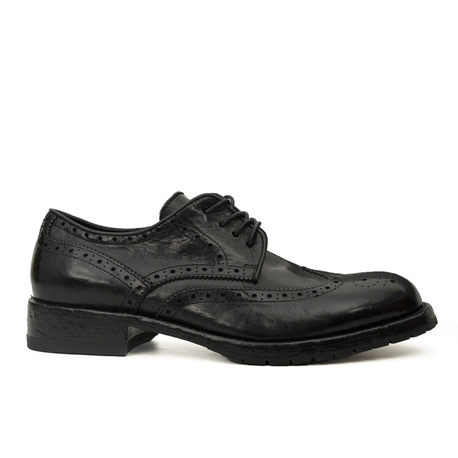 Black Washed Leather Lug Derby DIVINCH
