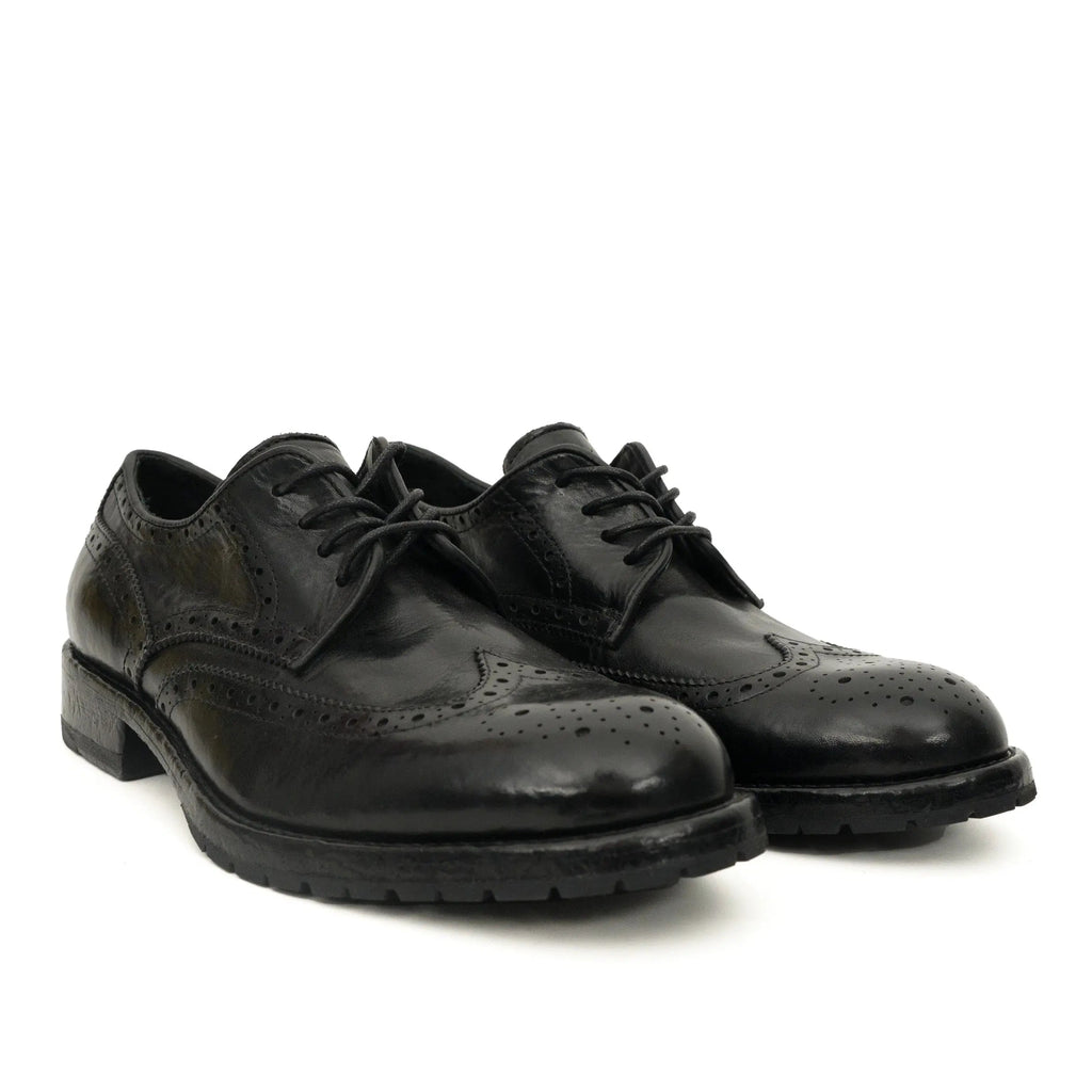 Black Washed Leather Lug Derby DIVINCH