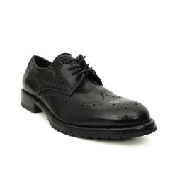 Black Washed Leather Lug Derby DIVINCH