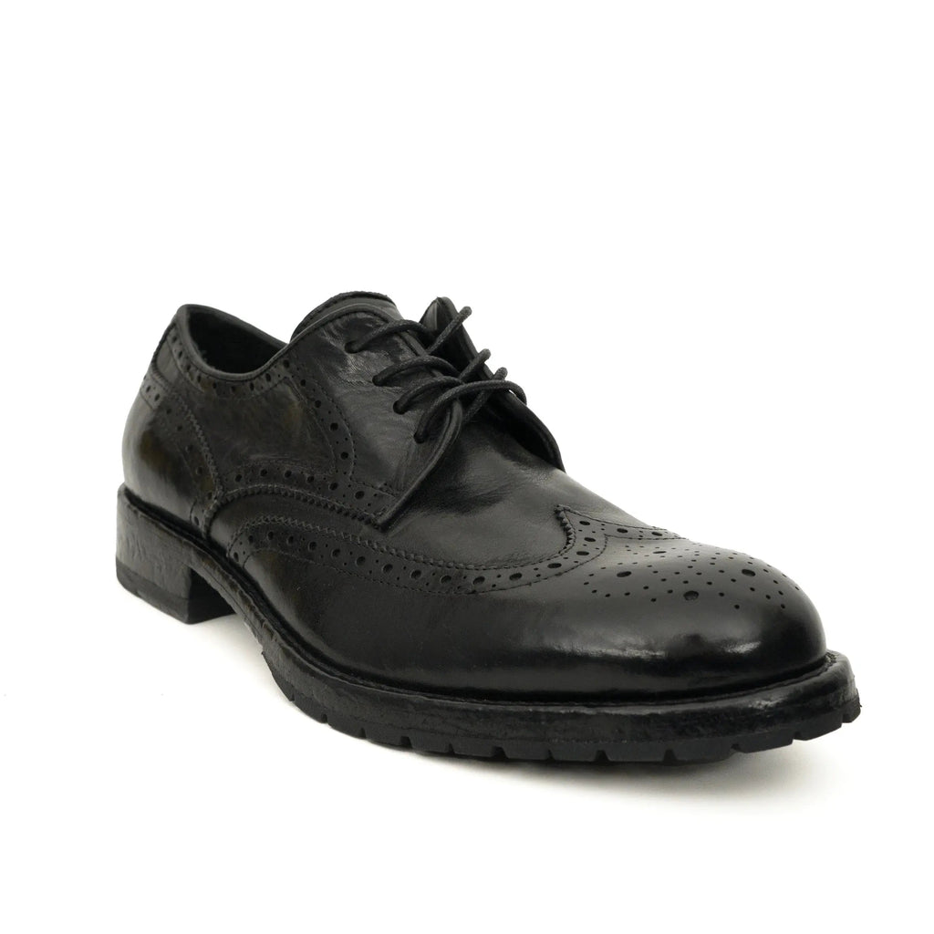 Black Washed Leather Lug Derby DIVINCH