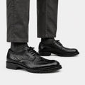 DIVINCH black washed leather lug Derby on foot