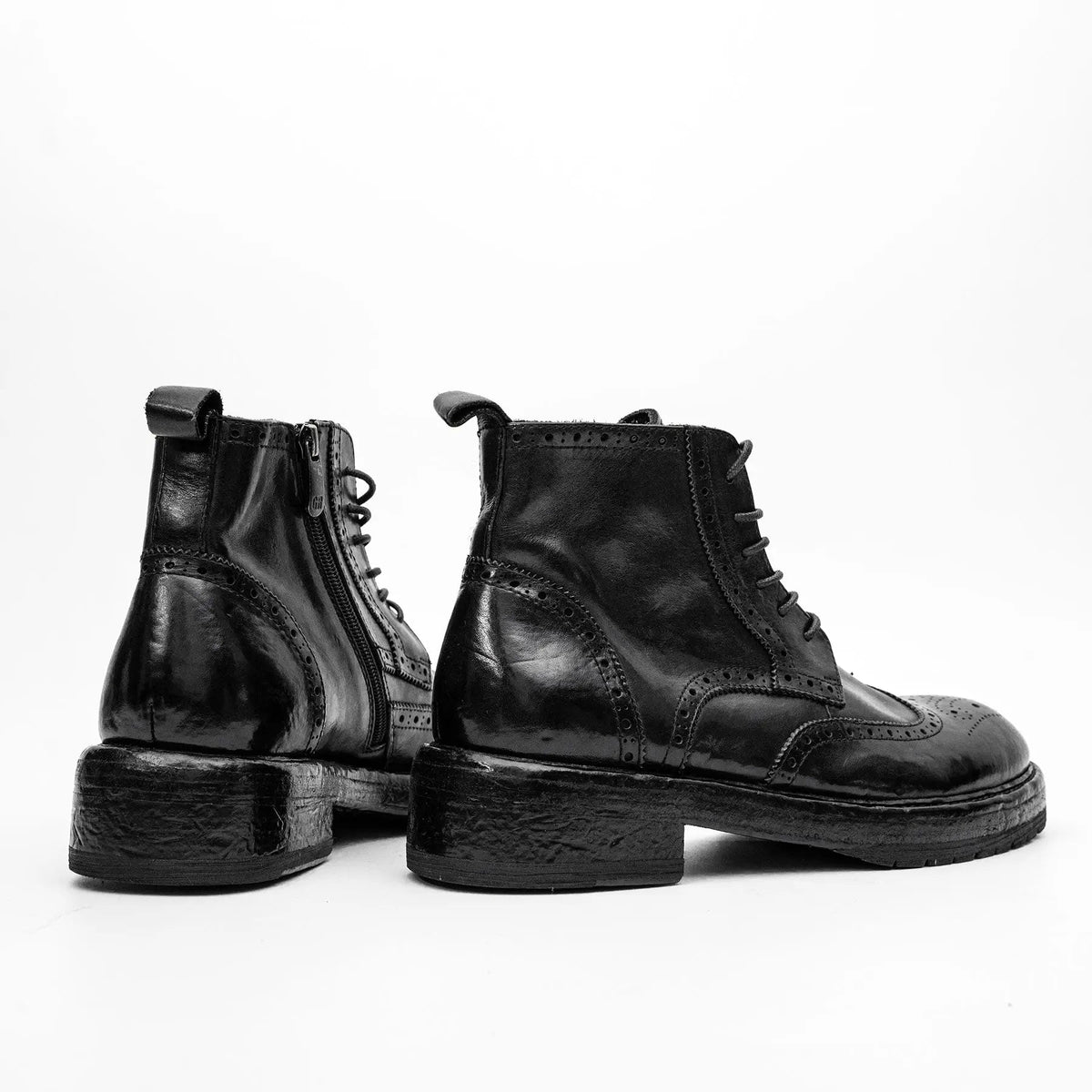 Black Washed Leather Martin Boot DIVINCH