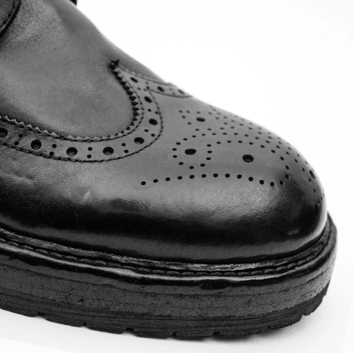 Black Washed Leather Martin Boot DIVINCH