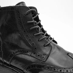 Black Washed Leather Martin Boot DIVINCH
