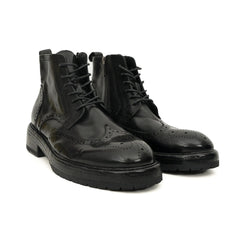 Black Washed Leather Martin Boot DIVINCH