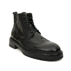 Black Washed Leather Martin Boot DIVINCH