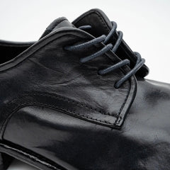 Black Washed Leather Plain Derby DIVINCH